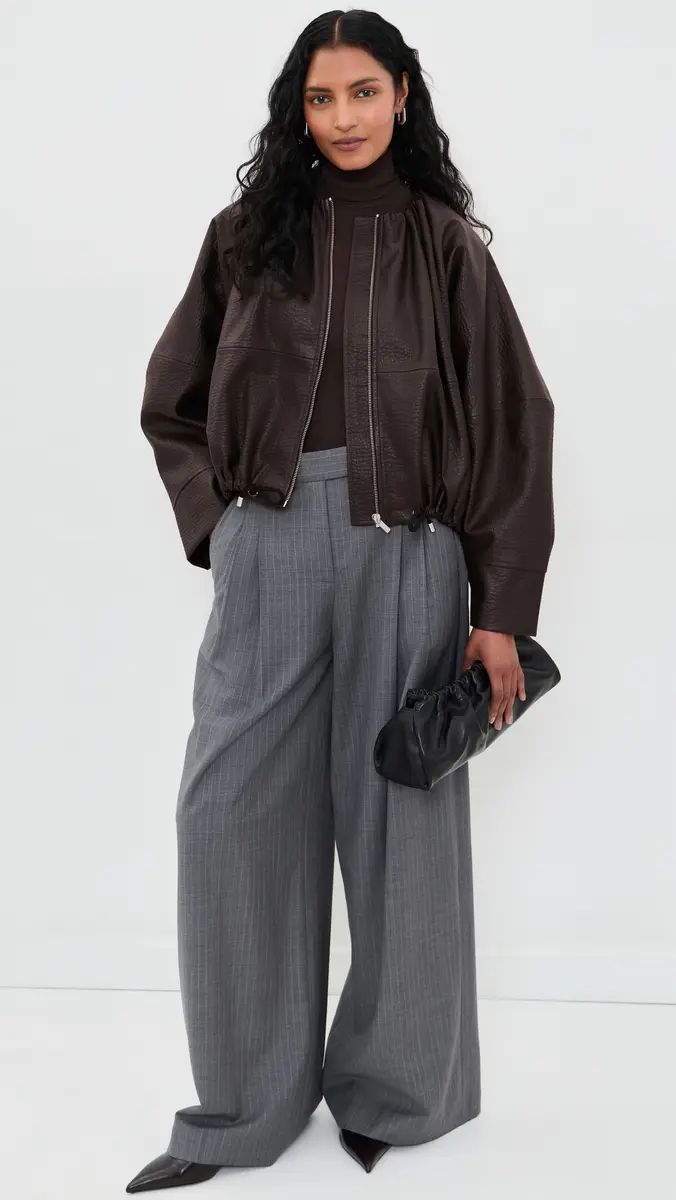 MEIMEIJ Blouson Cinched Bubble Faux Leather Jacket | Thumbnail 5