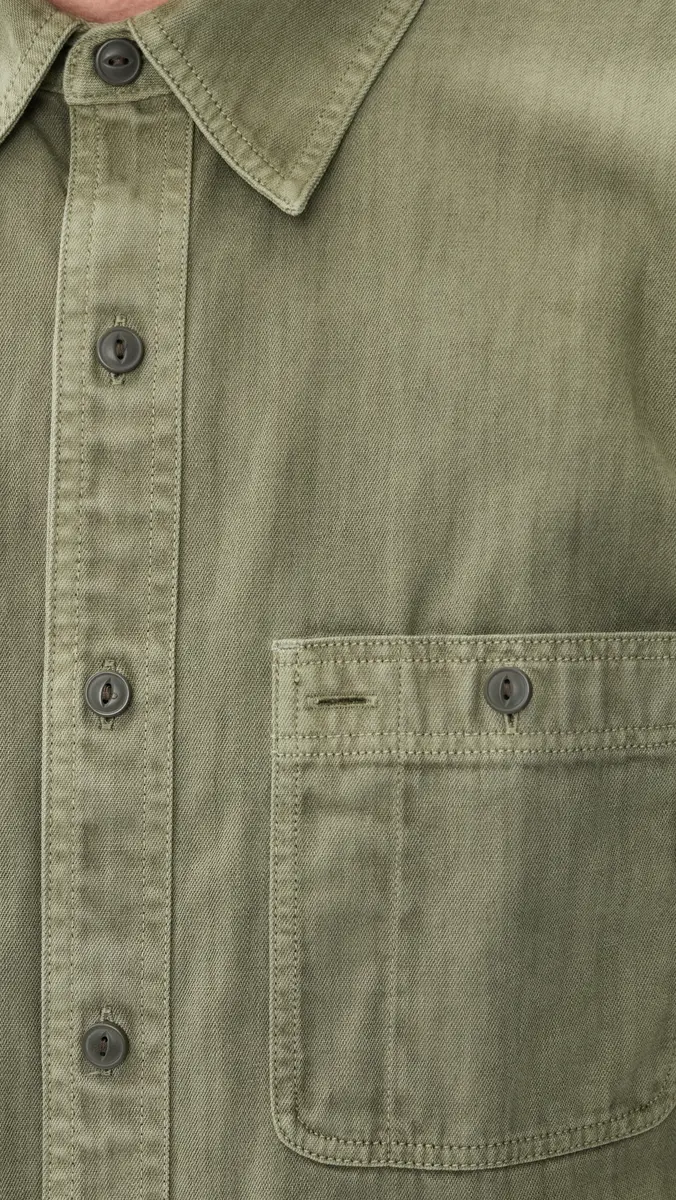 Madewell Work Shirt In Cotton Olive | Thumbnail 6