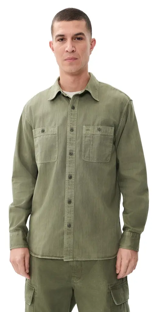 Work Shirt In Cotton Olive Work Shirt In Cotton Olive