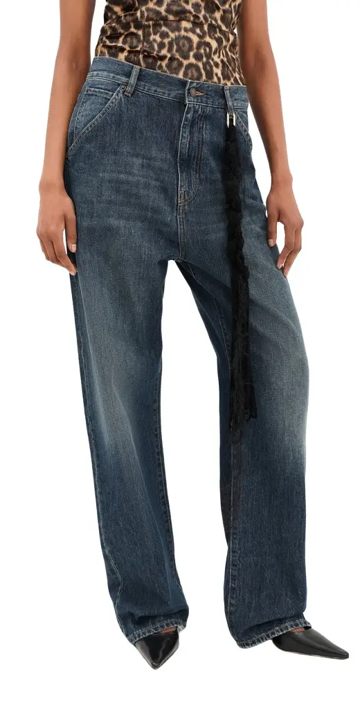 DARKPARK Lisa Loose Fit Denim with Hand Woven Wool Chain