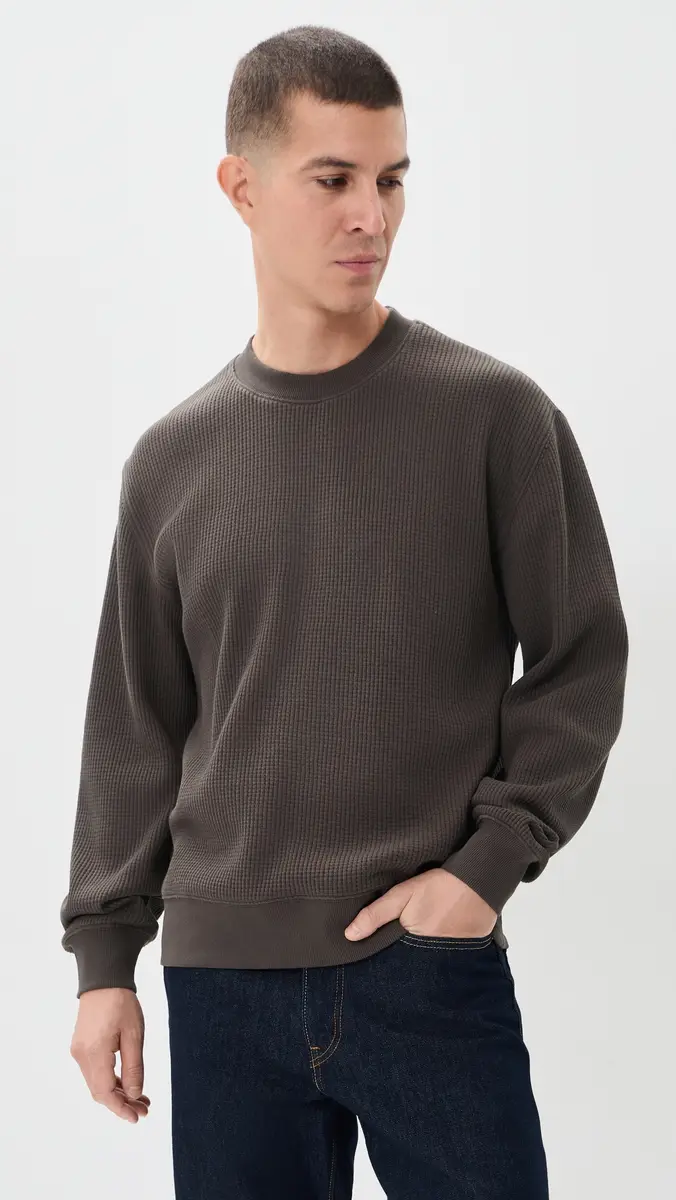 Madewell Waffle Crew Neck Pullover | Thumbnail 2