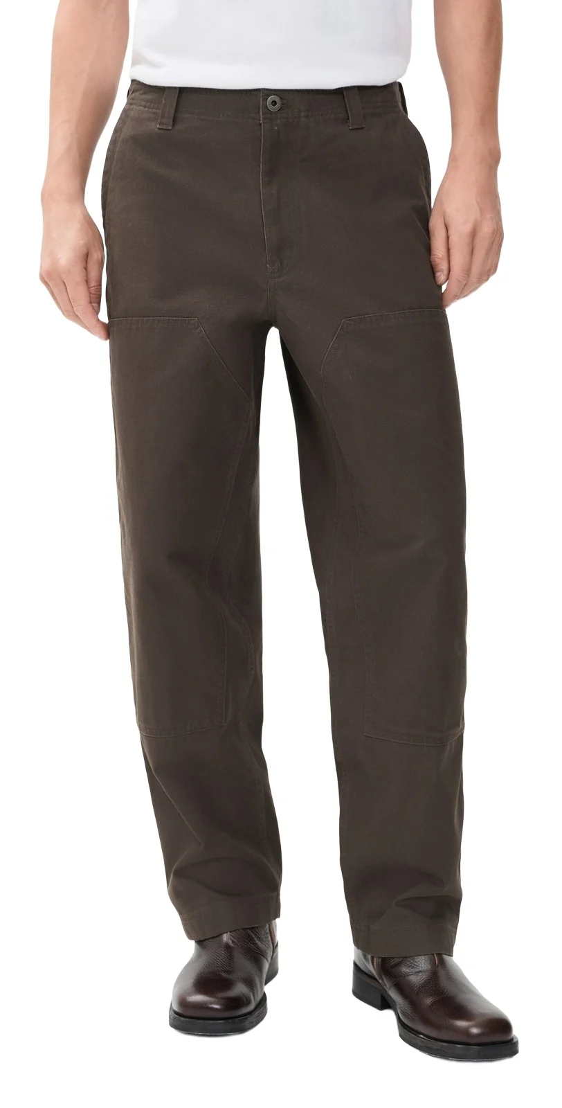 REIGNING CHAMP Cotton Canvas Double Knee Relaxed Pants
