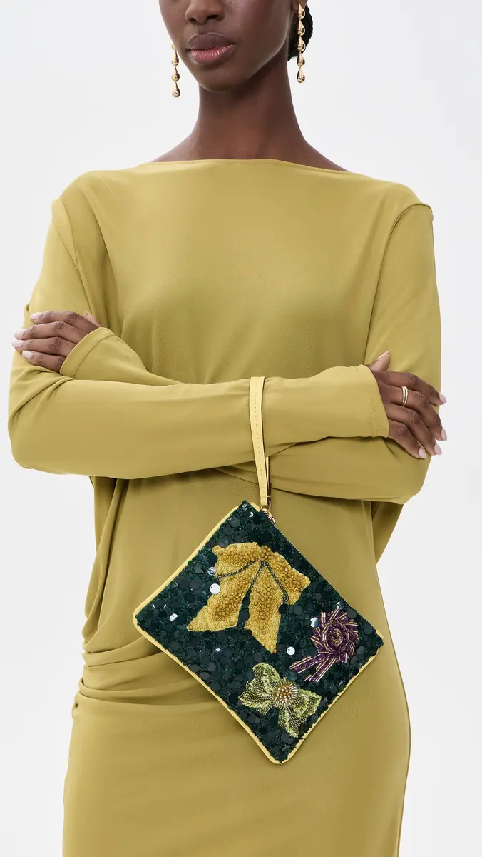 ALÉMAIS Rosette Beaded Clutch | Thumbnail 3