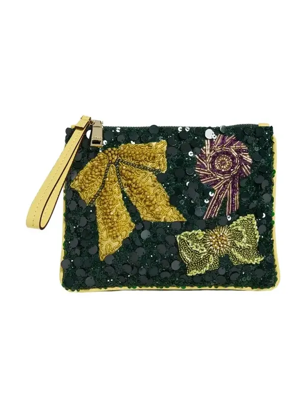ALÉMAIS Rosette Beaded Clutch
