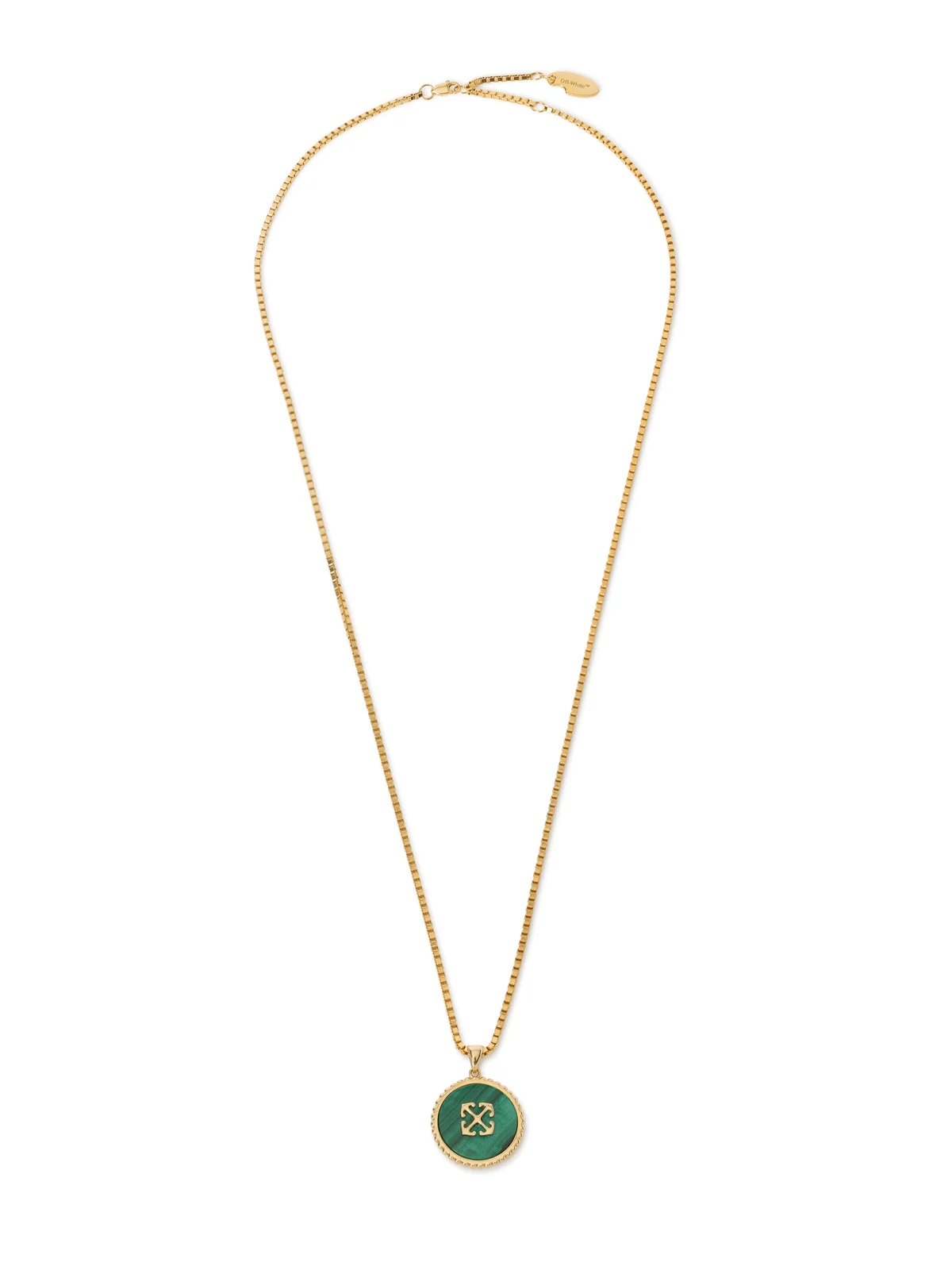Off-White Arrow Malachite Medallion Necklace | Thumbnail 1 Off-White Arrow Malachite Medallion Necklace | Thumbnail 1