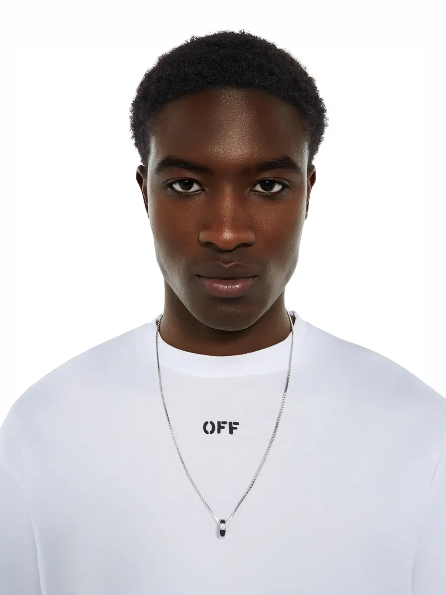 Off-White Hex Nut Diamond Pendant Necklace | Thumbnail 2 Off-White Hex Nut Diamond Pendant Necklace | Thumbnail 2