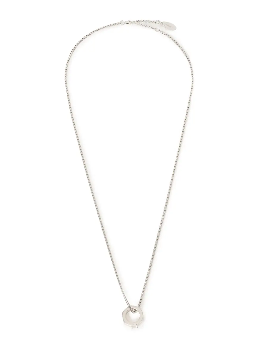 Off-White Hex Nut Diamond Pendant Necklace