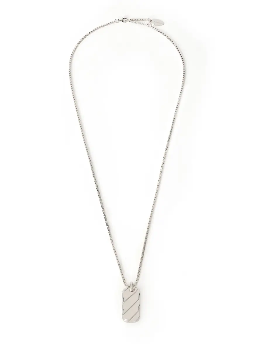 Off-White Diag Dog Tag Necklace