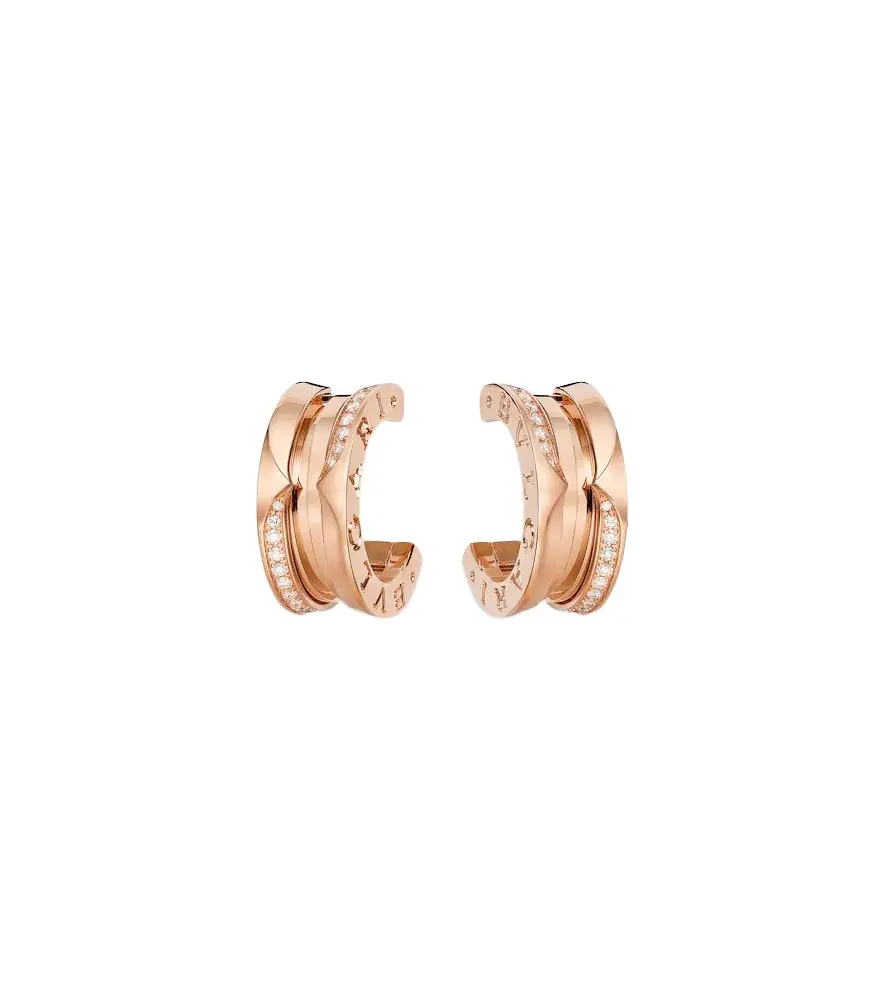 B. zero1 18kt rose gold earrings with diamonds B. zero1 18kt rose gold earrings with diamonds