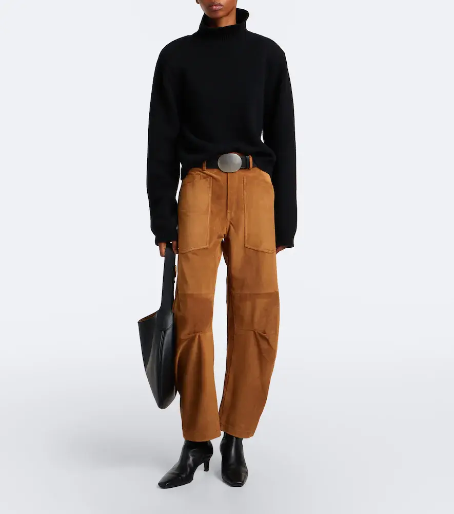 Nili Lotan Shon suede barrel-leg pants | Thumbnail 3 Nili Lotan Shon suede barrel-leg pants | Thumbnail 3