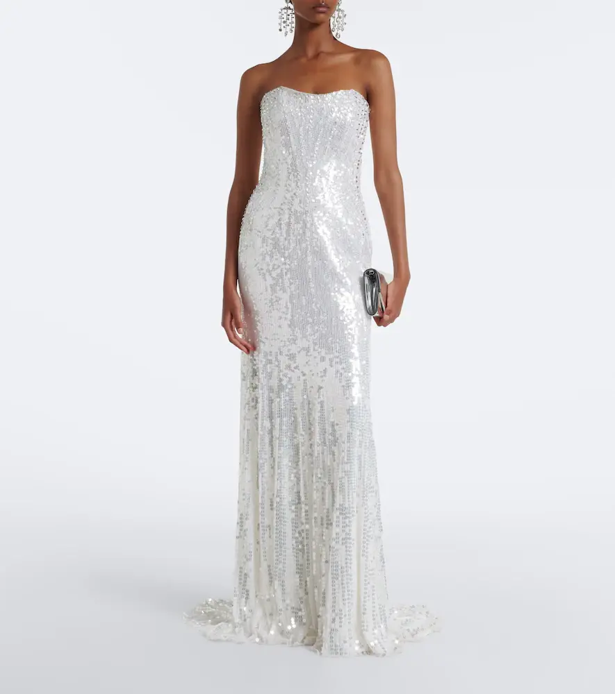 Jenny Packham Floating Heart sequined strapless gown | Thumbnail 4 Jenny Packham Floating Heart sequined strapless gown | Thumbnail 4