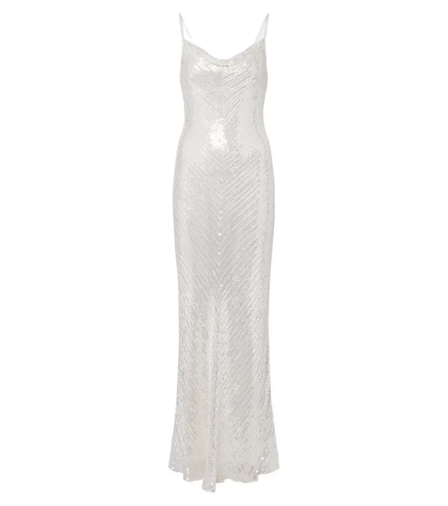 Shangrila La sequined silk gown