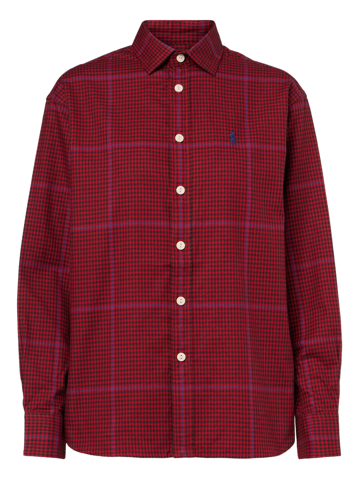Plaid cotton twill shirt
