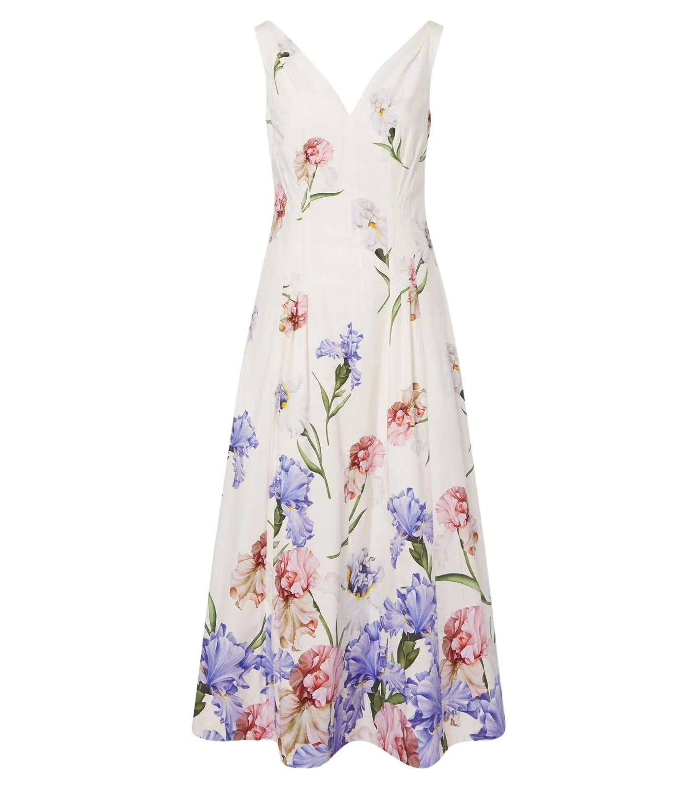 Floral cotton poplin cocktail dress Floral cotton poplin cocktail dress