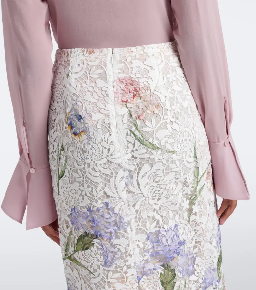 Oscar de la Renta Floral guipure lace midi skirt | Thumbnail 2 Oscar de la Renta Floral guipure lace midi skirt | Thumbnail 2