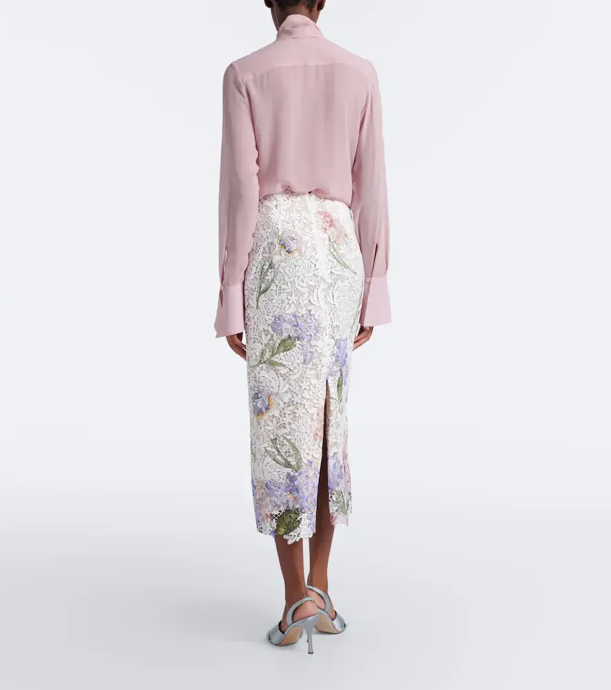 Oscar de la Renta Floral guipure lace midi skirt | Thumbnail 5 Oscar de la Renta Floral guipure lace midi skirt | Thumbnail 5
