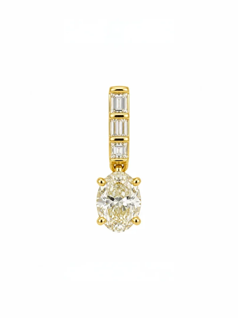 1.93ct Diamond 18K Gold Oval Pendant 1.93ct Diamond 18K Gold Oval Pendant