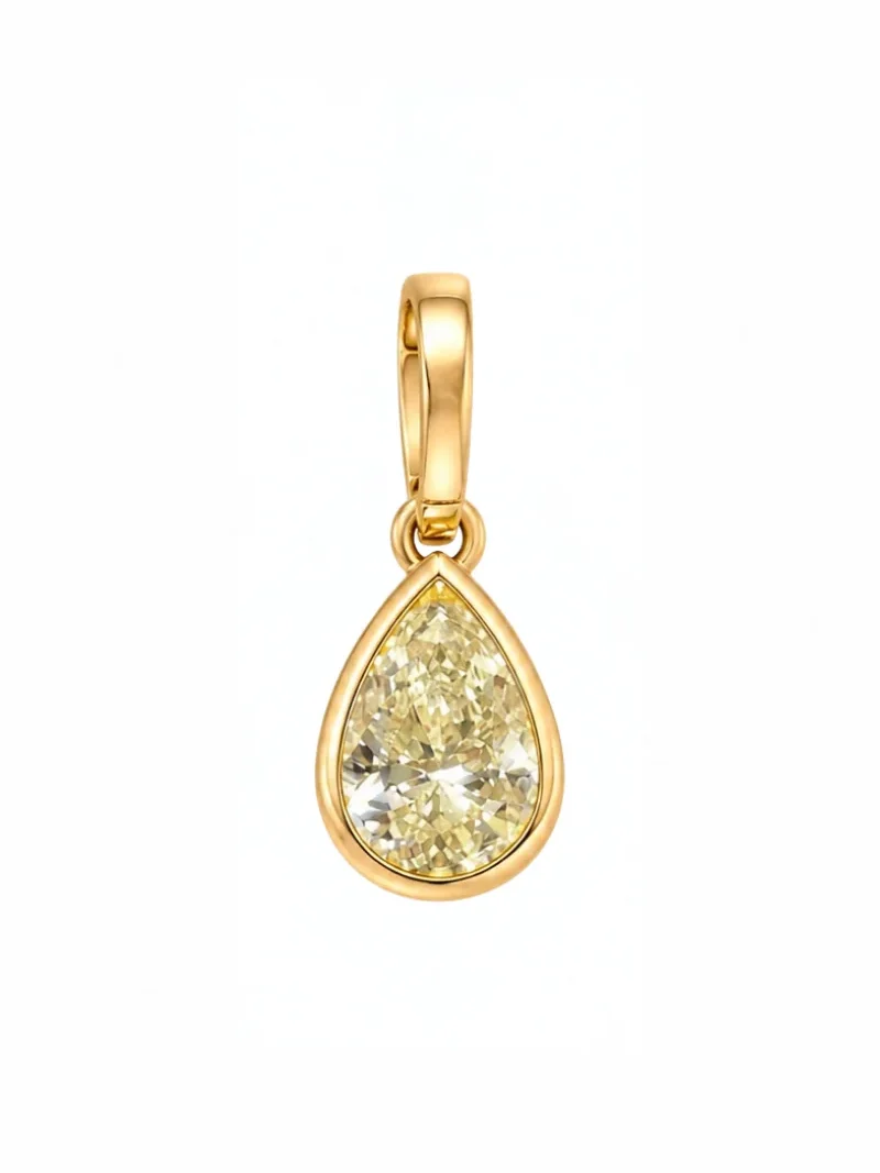 2.01ct Diamond 18K Gold Pear Bezel Pendant 2.01ct Diamond 18K Gold Pear Bezel Pendant