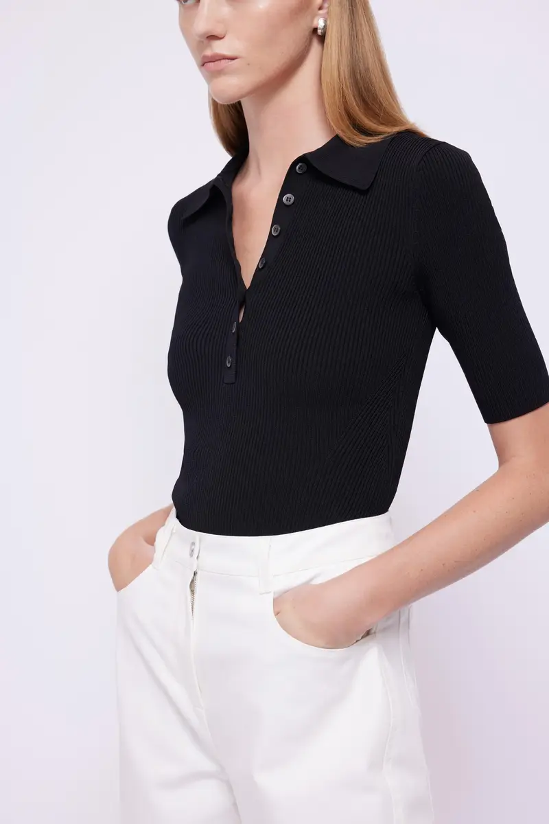 Simkhai Secily Knit Polo | Thumbnail 4 Simkhai Secily Knit Polo | Thumbnail 4