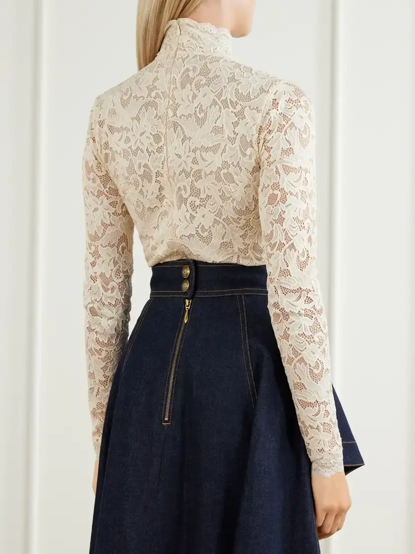 Zimmermann Corded Lace Turtleneck Bodysuit | Thumbnail 3 Zimmermann Corded Lace Turtleneck Bodysuit | Thumbnail 3