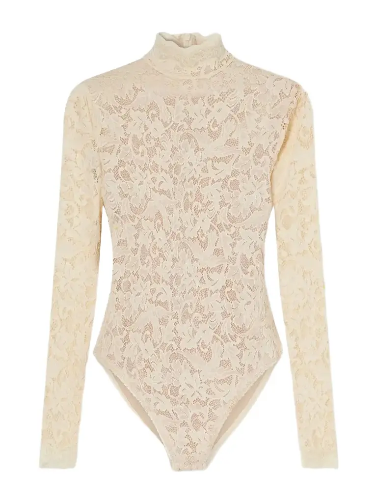 Corded Lace Turtleneck Bodysuit Corded Lace Turtleneck Bodysuit