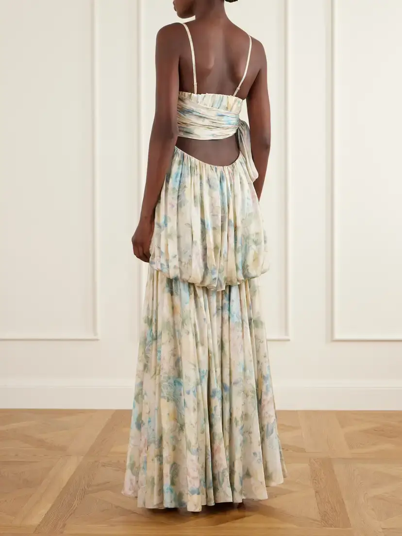 Zimmermann Clash Billow Cut-out Floral-print Silk-satin Maxi Dress | Thumbnail 3