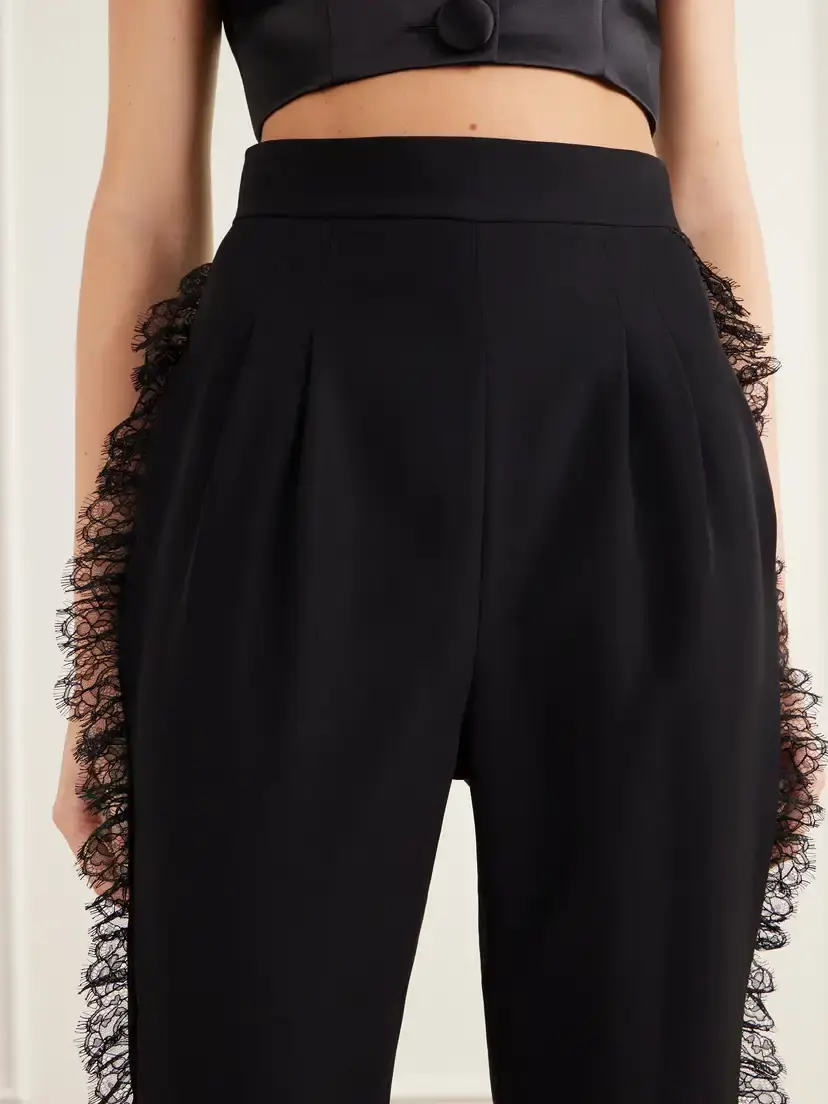 Rodarte Lace-trimmed Twill Straight-leg Pants | Thumbnail 2 Rodarte Lace-trimmed Twill Straight-leg Pants | Thumbnail 2