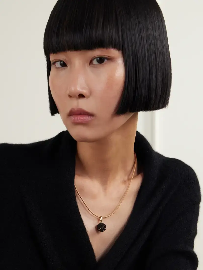 Marie Lichtenberg Dado 18-karat Gold, Diamond, Ebony And Leather Necklace | Thumbnail 2