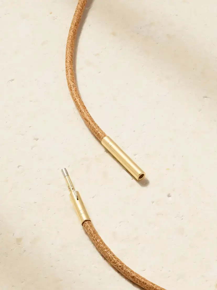 Marie Lichtenberg Dado 18-karat Gold, Diamond, Ebony And Leather Necklace | Thumbnail 3