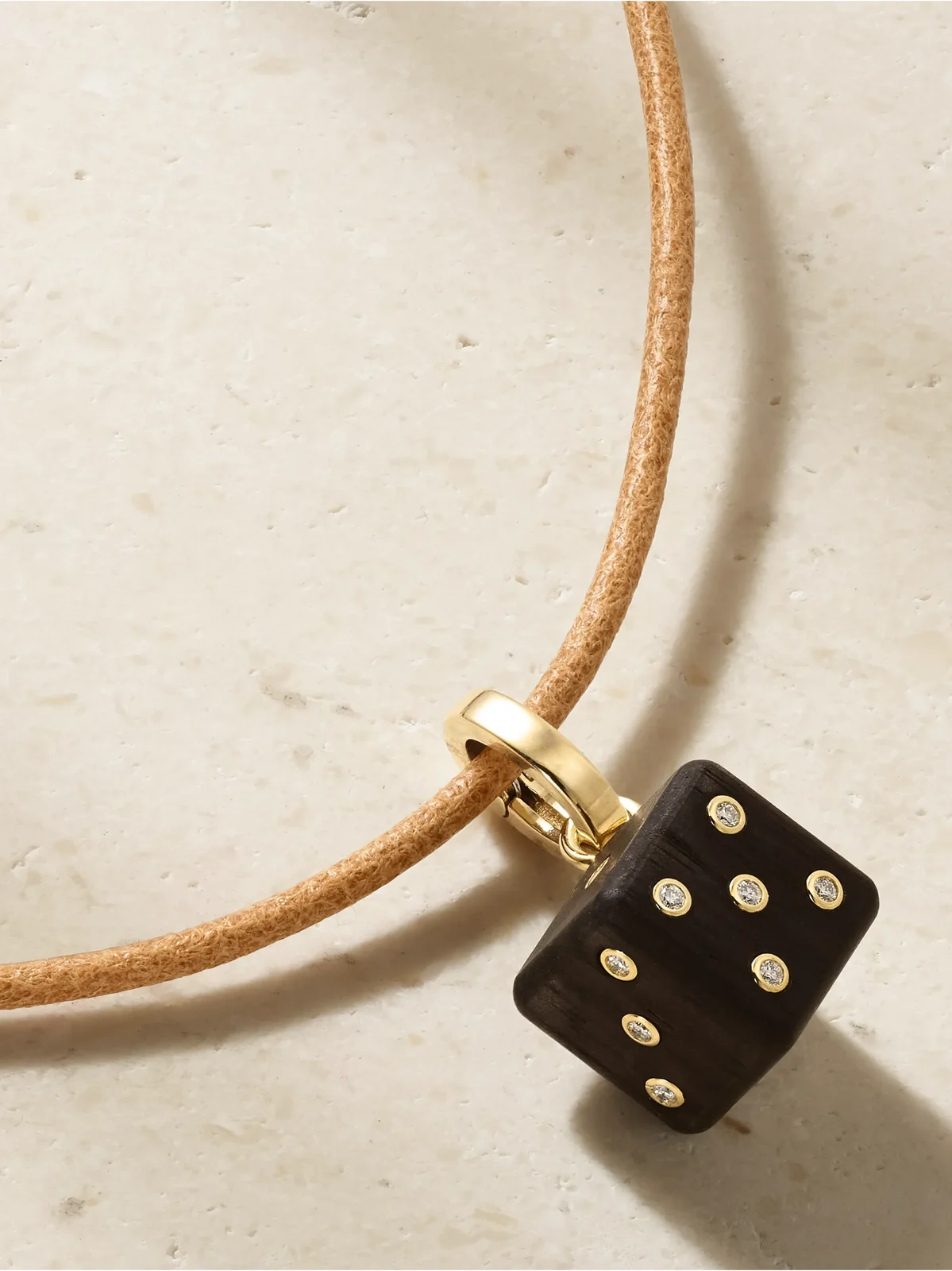 Dado 18-karat Gold, Diamond, Ebony And Leather Necklace Dado 18-karat Gold, Diamond, Ebony And Leather Necklace