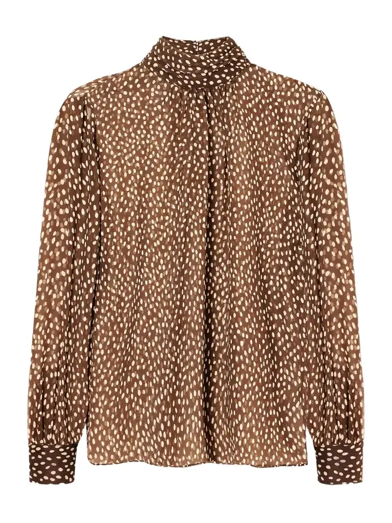 Remie Animal-print Silk Blouse