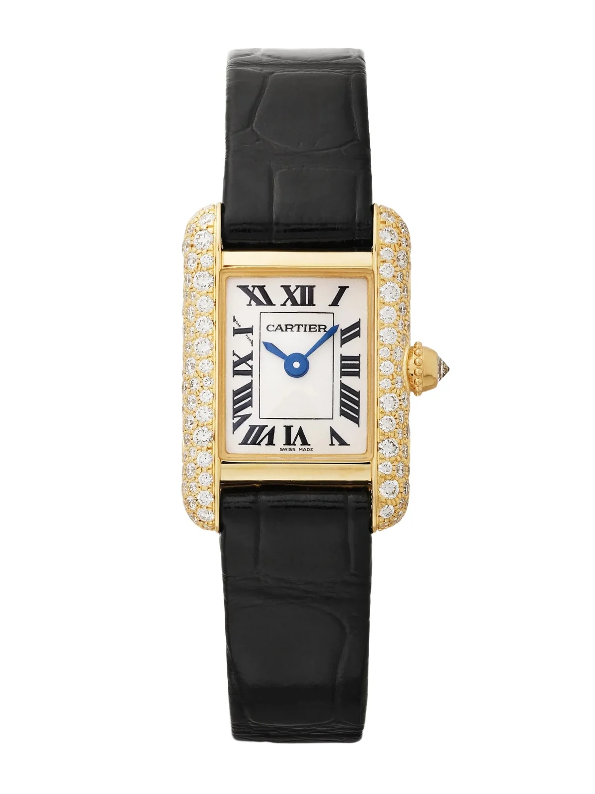 Cartier Tank Louis Quartz-movement 18-karat Gold Diamond Watch