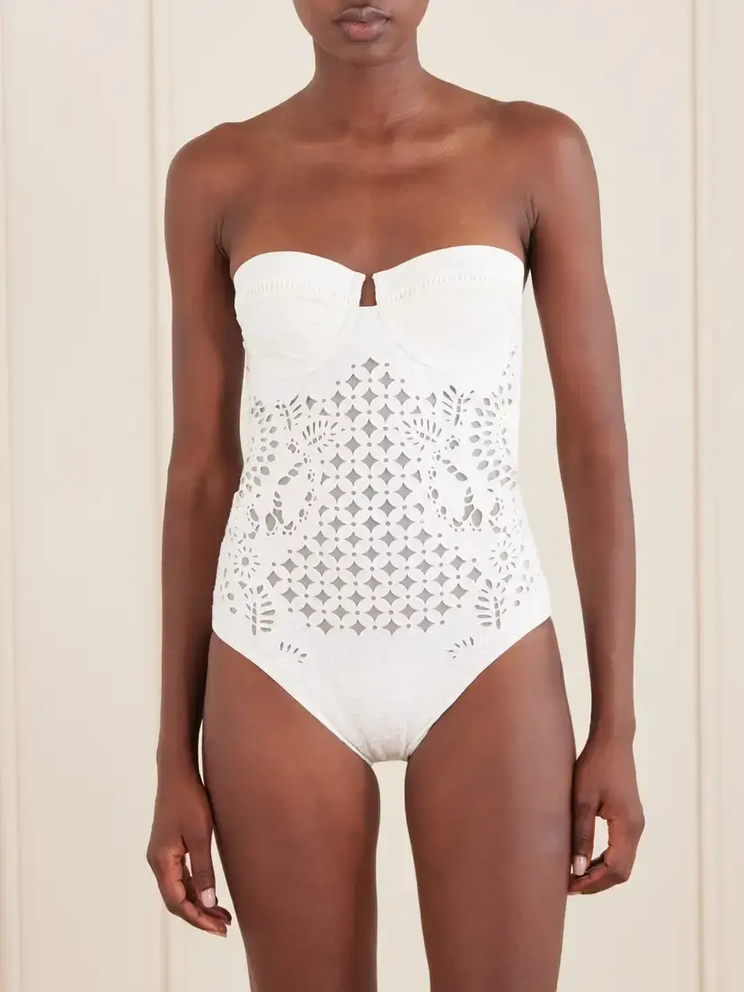 Zimmermann Indra Strapless Broderie Anglaise Swimsuit | Thumbnail 2 Zimmermann Indra Strapless Broderie Anglaise Swimsuit | Thumbnail 2