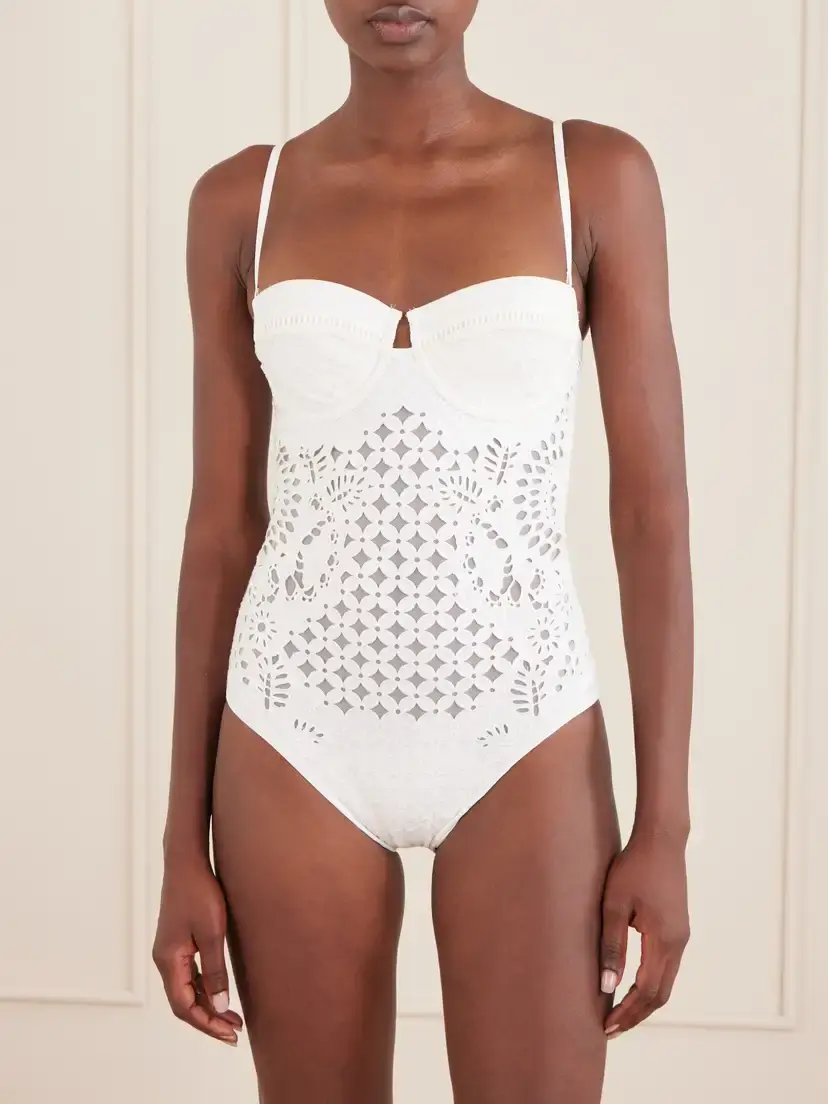 Zimmermann Indra Strapless Broderie Anglaise Swimsuit | Thumbnail 4 Zimmermann Indra Strapless Broderie Anglaise Swimsuit | Thumbnail 4