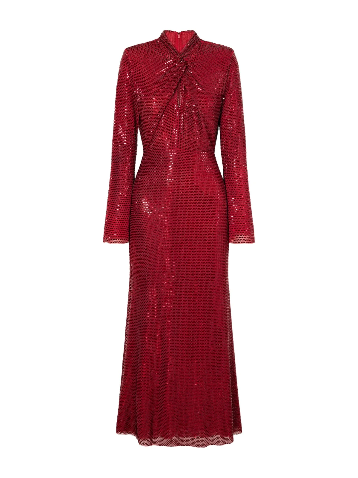 Twisted Sequined Mesh Midi Dress Twisted Sequined Mesh Midi Dress