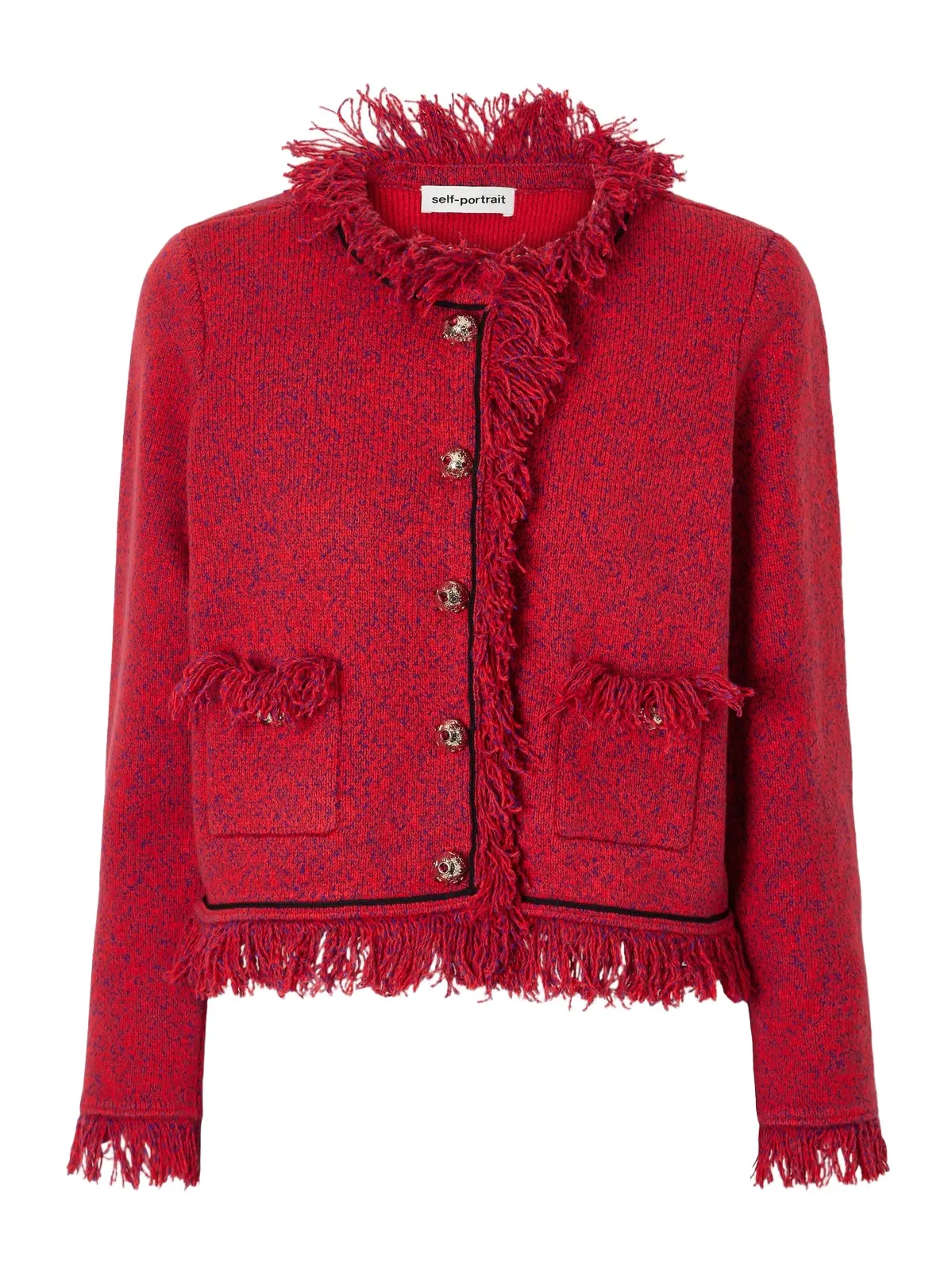 Cropped Frayed Wool And Cotton-blend Knitted Jacket Cropped Frayed Wool And Cotton-blend Knitted Jacket