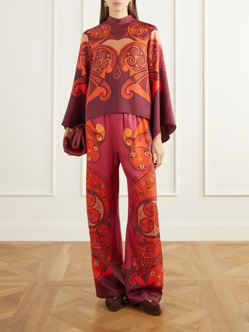 La DoubleJ Club Printed Silk-twill Wide-leg Pants | Thumbnail 2