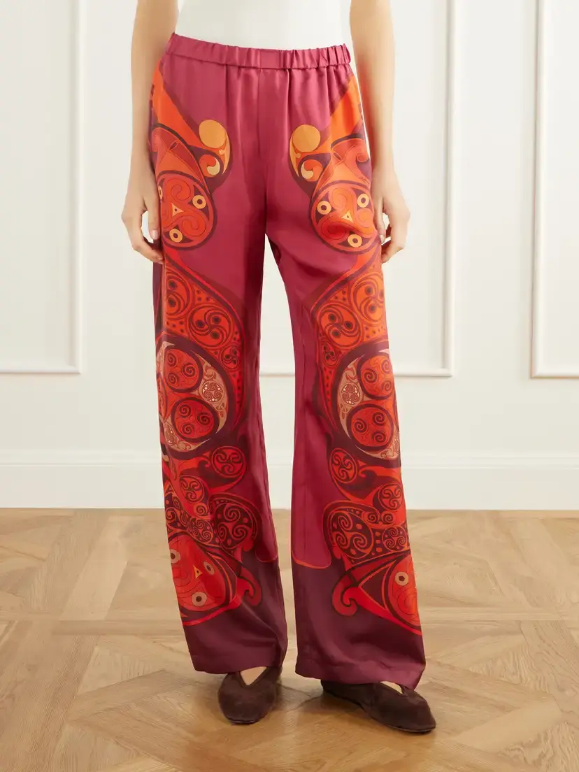 La DoubleJ Club Printed Silk-twill Wide-leg Pants | Thumbnail 3