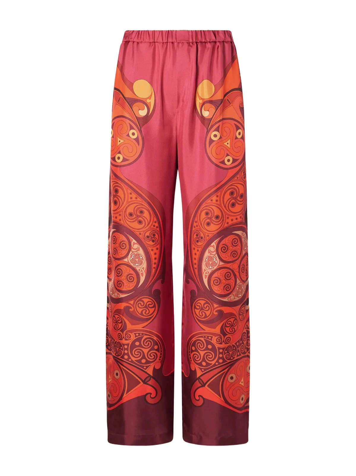 La DoubleJ Club Printed Silk-twill Wide-leg Pants