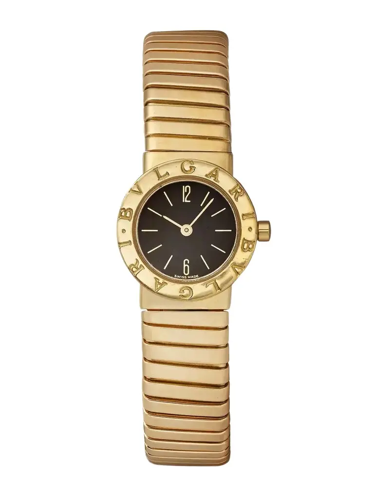 Stephanie Windsor + Bvlgari Vintage 1990s Tubogas Quartz-movement 18-karat Gold Watch, Ref. Bb232t (6'' Wrist)