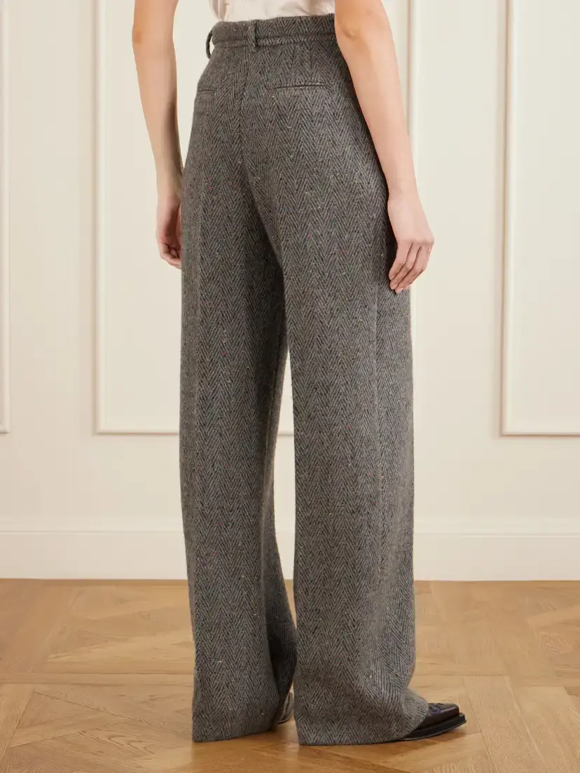 Gabriela Hearst Norman Herringbone Cashmere And Wool-blend Bouclé Wide-leg Pants | Thumbnail 3