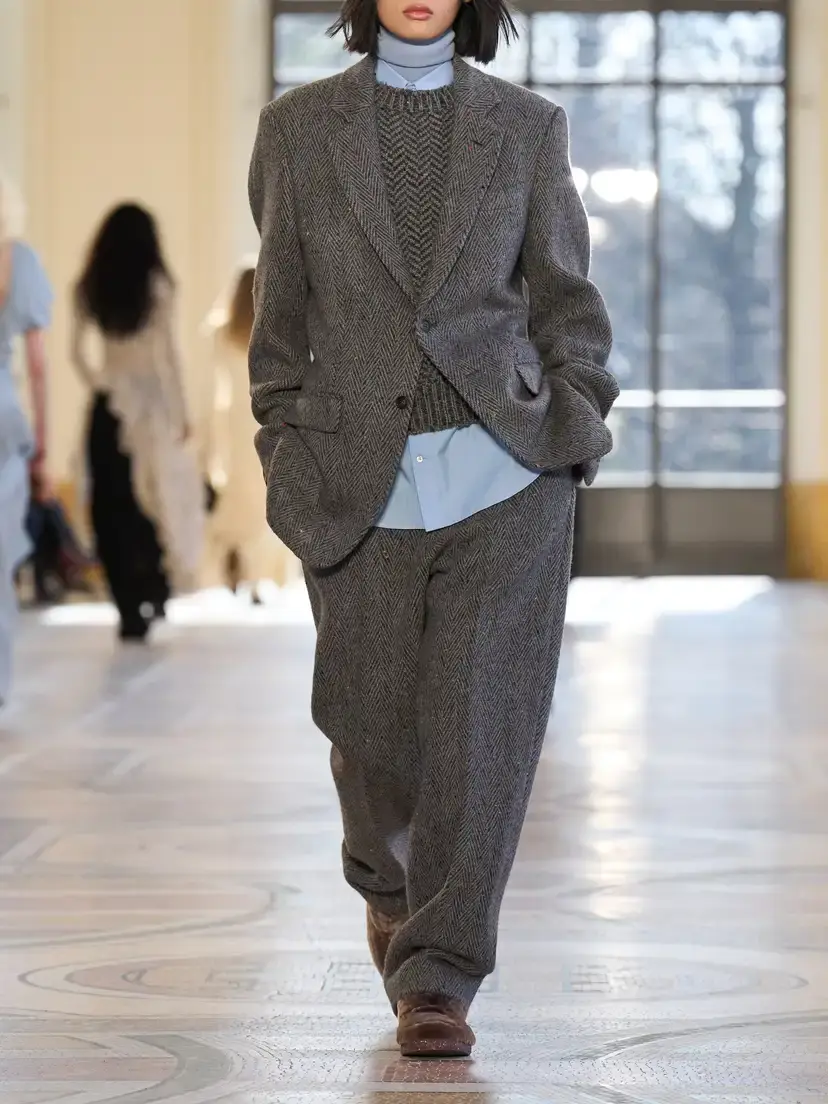 Gabriela Hearst Norman Herringbone Cashmere And Wool-blend Bouclé Wide-leg Pants | Thumbnail 5
