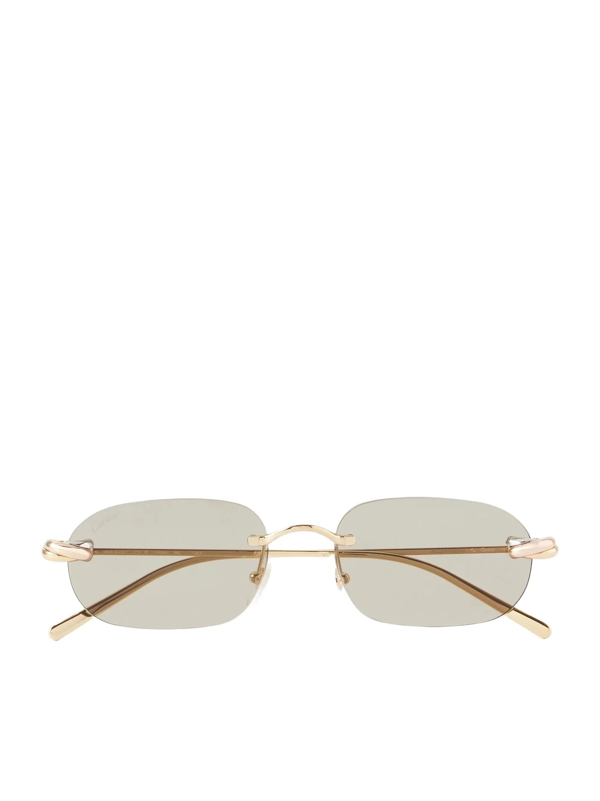 Trinity De Cartier Square-frame Gold-tone Sunglasses