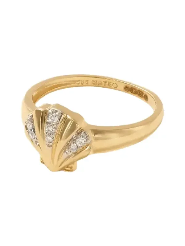 Mateo Petite Venus 14-karat Gold Diamonds Signet Ring