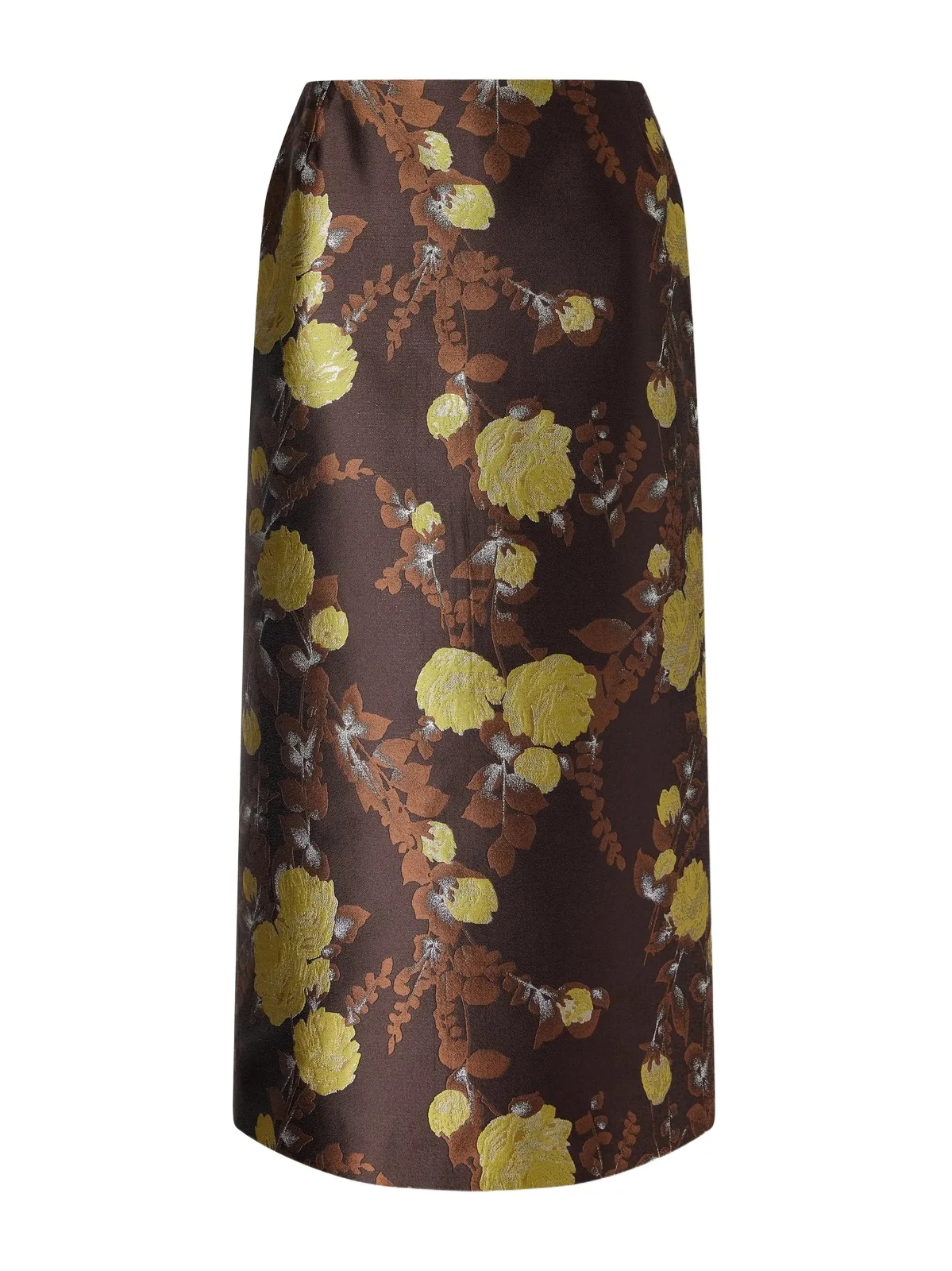 La DoubleJ Metallic Floral-jacquard Twill Midi Skirt