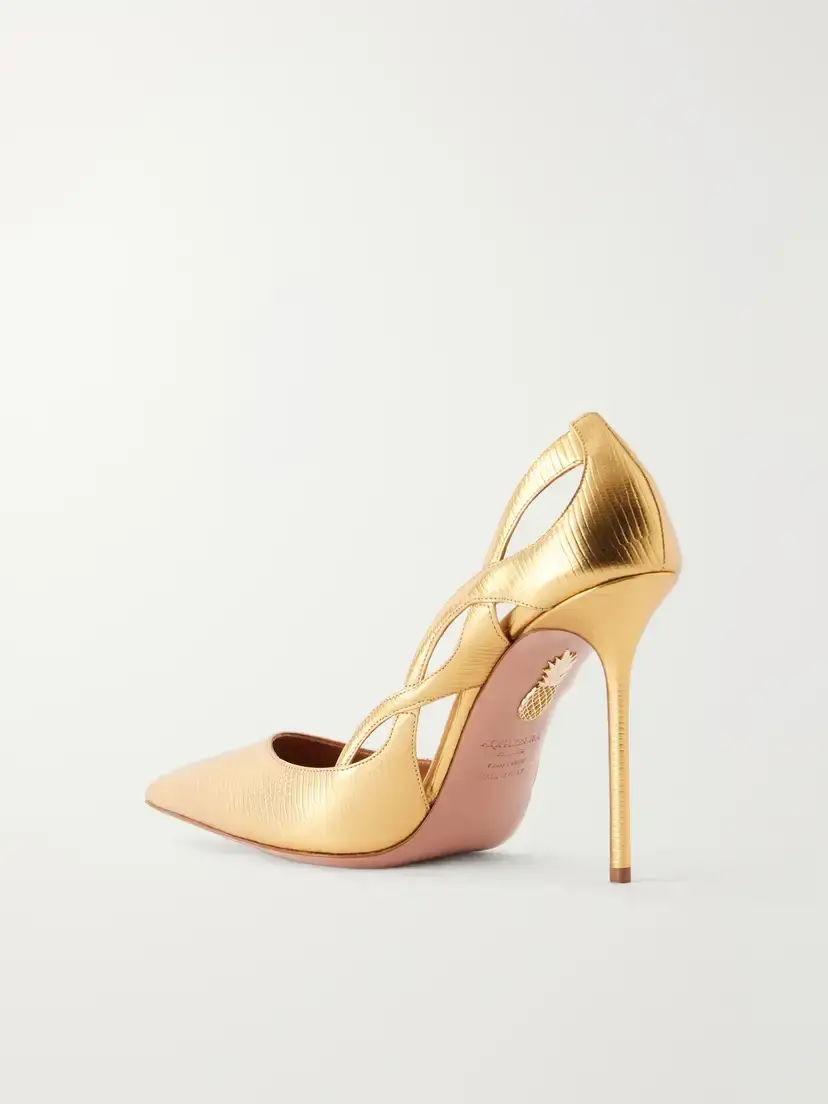 Aquazzura Contour 105 Metallic Lizard-effect Leather Pumps | Thumbnail 3 Aquazzura Contour 105 Metallic Lizard-effect Leather Pumps | Thumbnail 3