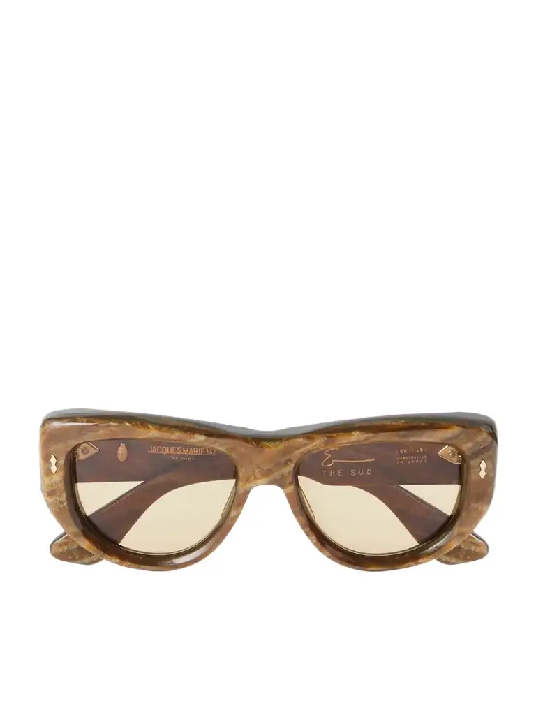 Jacques Marie Mage + Erin Wasson The Sud Square-frame Marbled Acetate Sunglasses