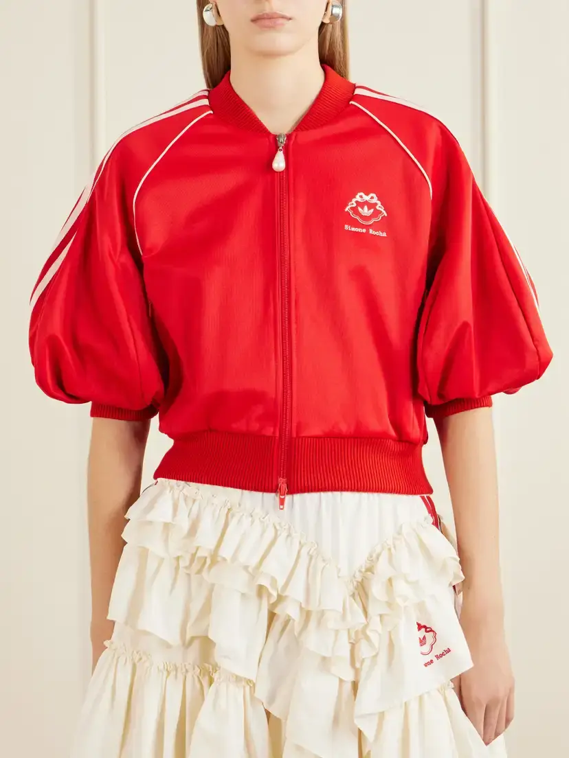Simone Rocha + Adidas Originals Superstar Logo-embroidered Embellished Cropped Cotton-blend Jersey Jacket | Thumbnail 3