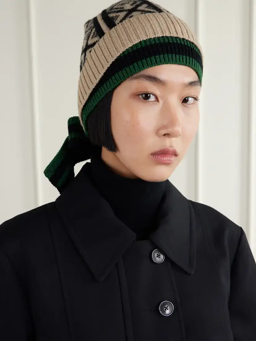 Dries Van Noten Tie-detailed Intarsia-wool Beanie | Thumbnail 2