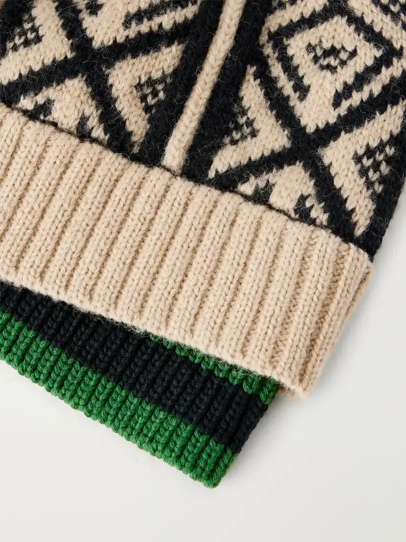Dries Van Noten Tie-detailed Intarsia-wool Beanie | Thumbnail 3